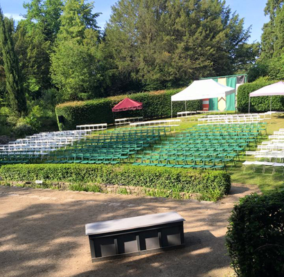 ... but the theatre was dry and ready to receive 400 spectators